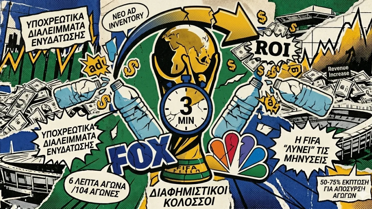 Η FIFA, τα διαλείμματα ενυδάτωσης και τα 6 λεπτά διαφήμισης που αλλάζουν τα media rights
