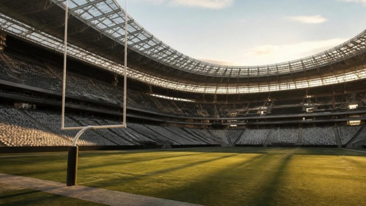 Arctos και Falcons: άδειο γήπεδο NFL στο ηλιοβασίλεμα